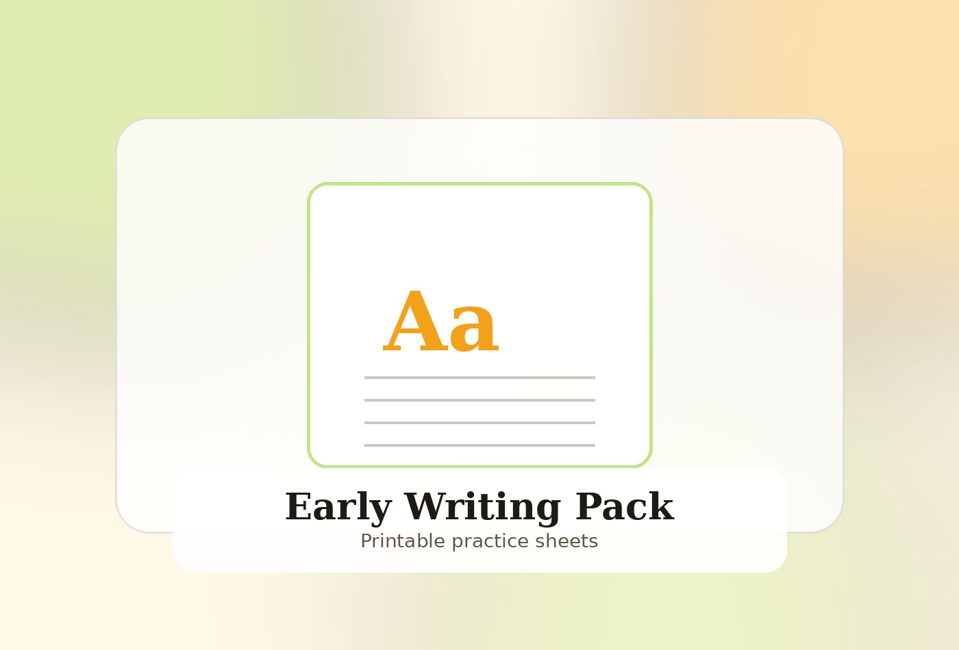 Early Writing Pack